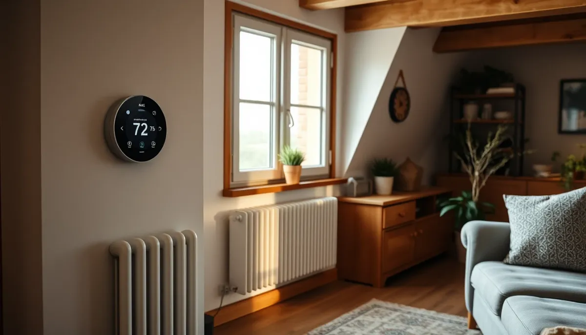 Intérieur confortable d'une maison chauffée par une pompe à chaleur Atlantic Alféa