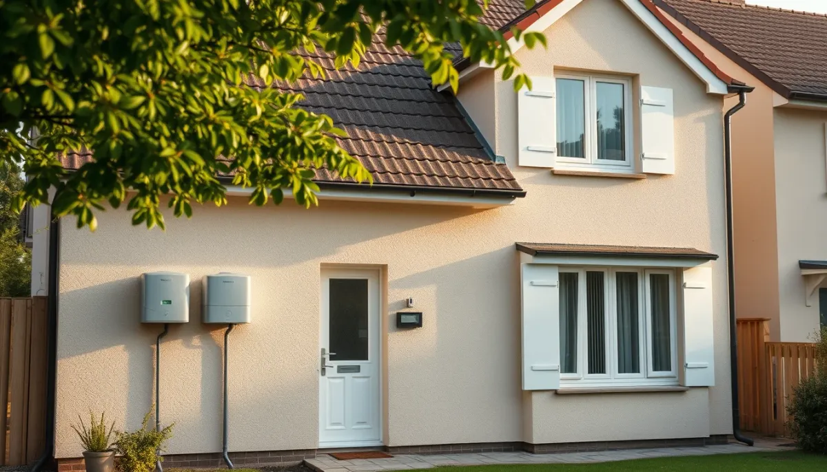 Maison individuelle équipée d'une chaudière gaz à condensation, adaptée à la famille